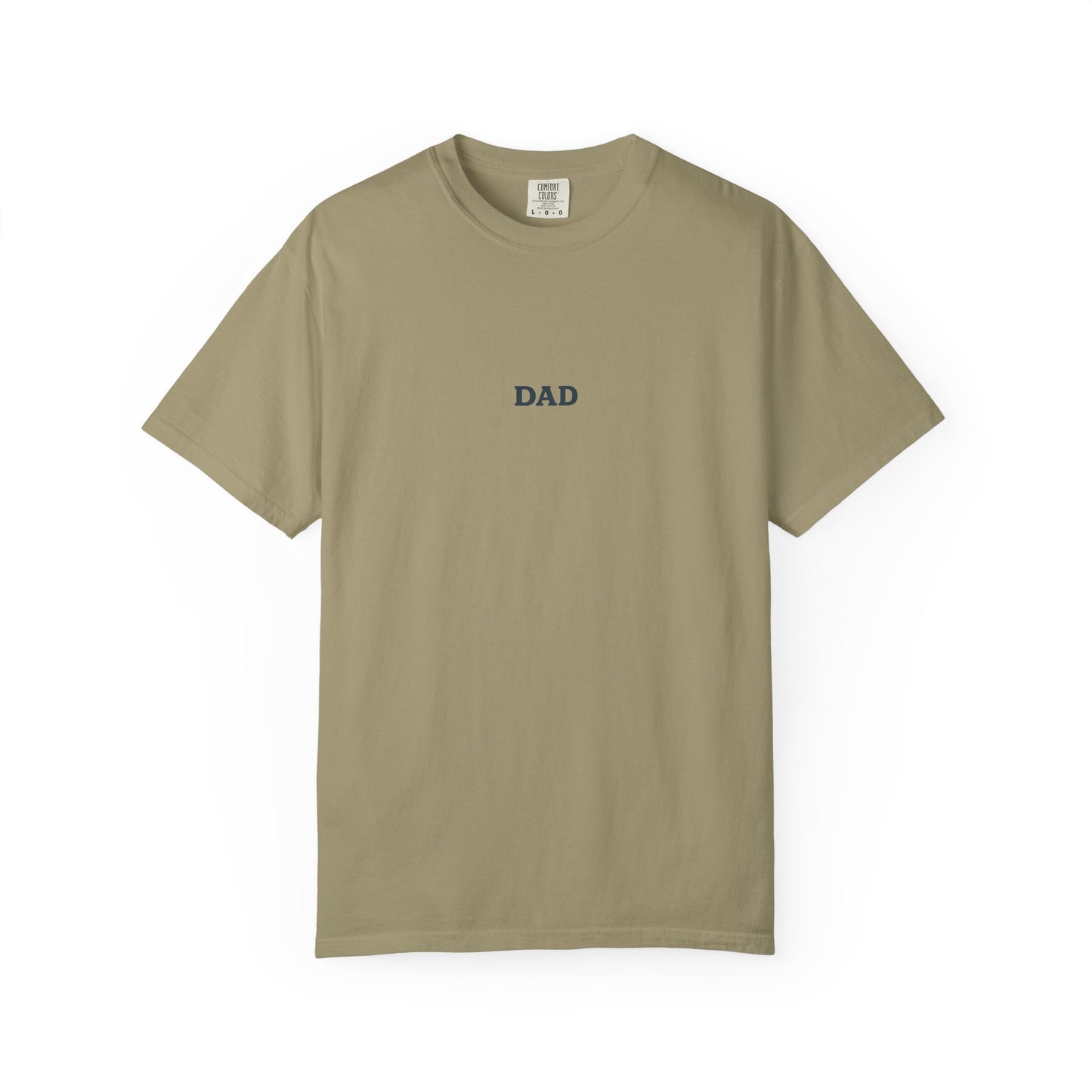 Father’s Day “Dad – Heavy Shoulders, Strong Hands, Full Heart” T-Shirt – Rustic Woodcut Edition