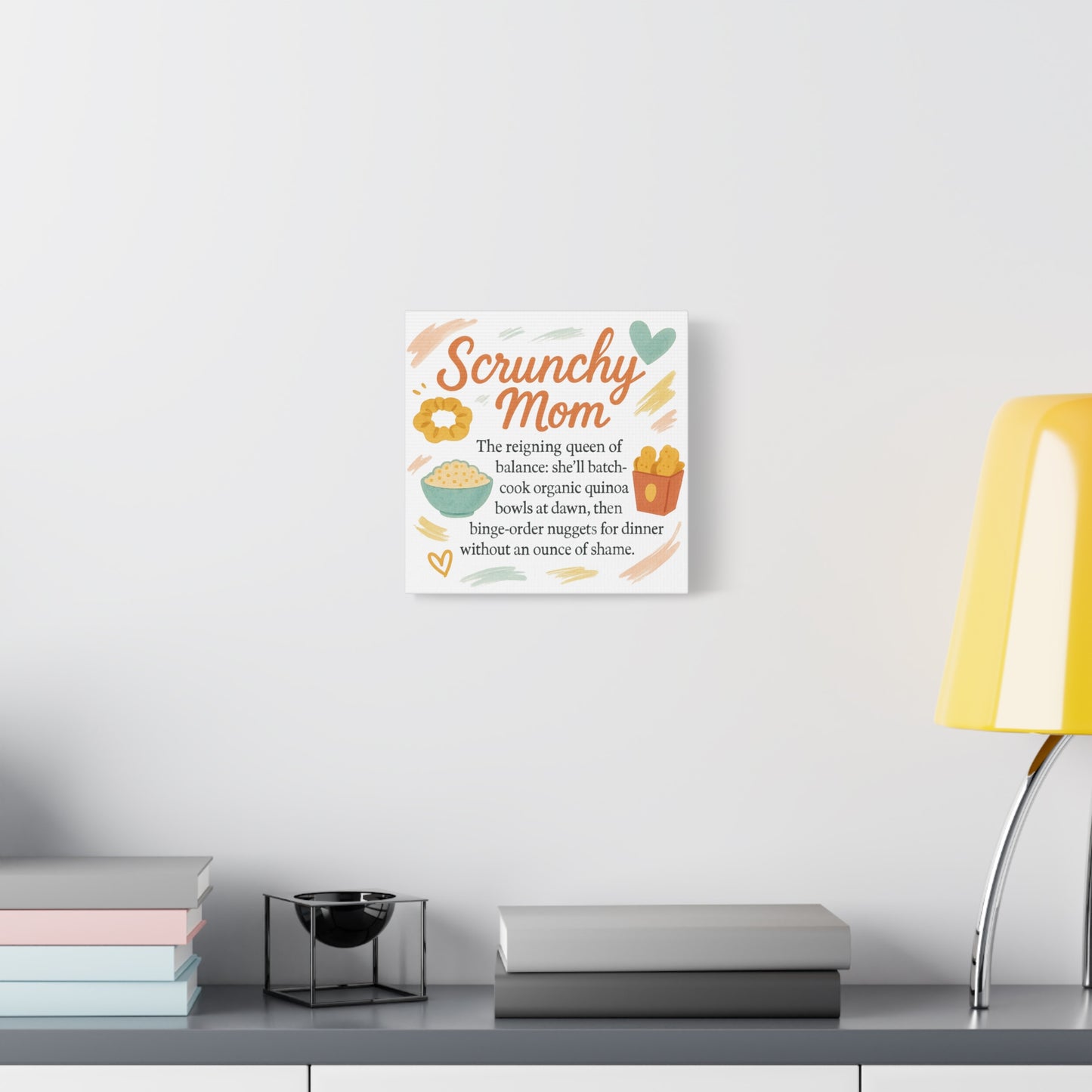 Scrunchy Mom Canvas Art - Fun Wall Decor for Busy Moms