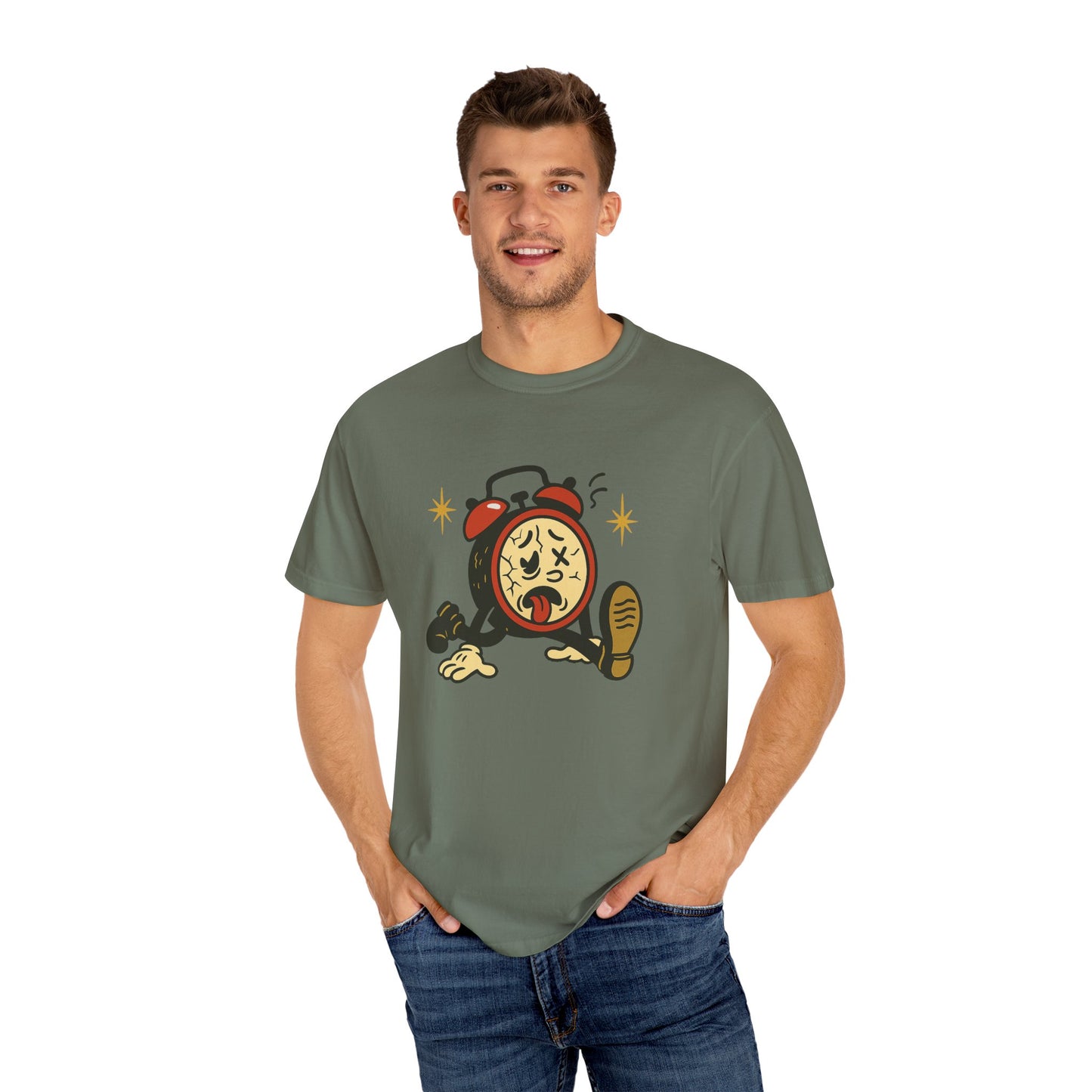 Funny Retro Alarm Clock Graphic T-Shirt, Unisex Humor Tee, Perfect Gift for Lazy Mornings, Casual Wear, Unique Graphic Shirt