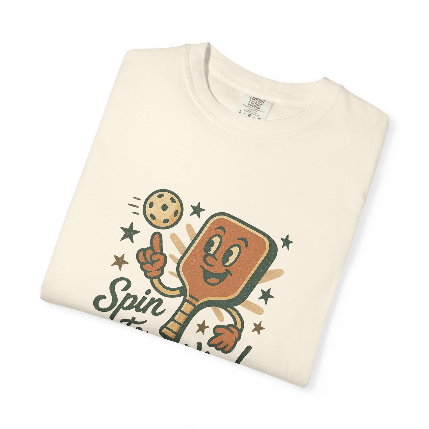Retro "Spin to Win!" Pickleball T-Shirt – Vintage Cartoon Style