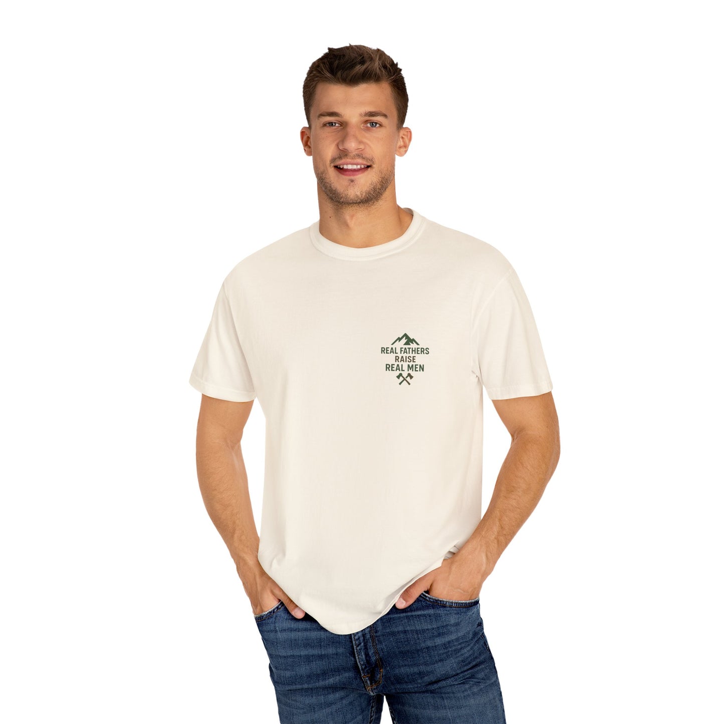 Real Fathers Raise Real Men T-Shirt, Unisex Cotton Tee, Father's Day Gift, Dad Apparel, Outdoor Style Shirt, Family Values Clothing