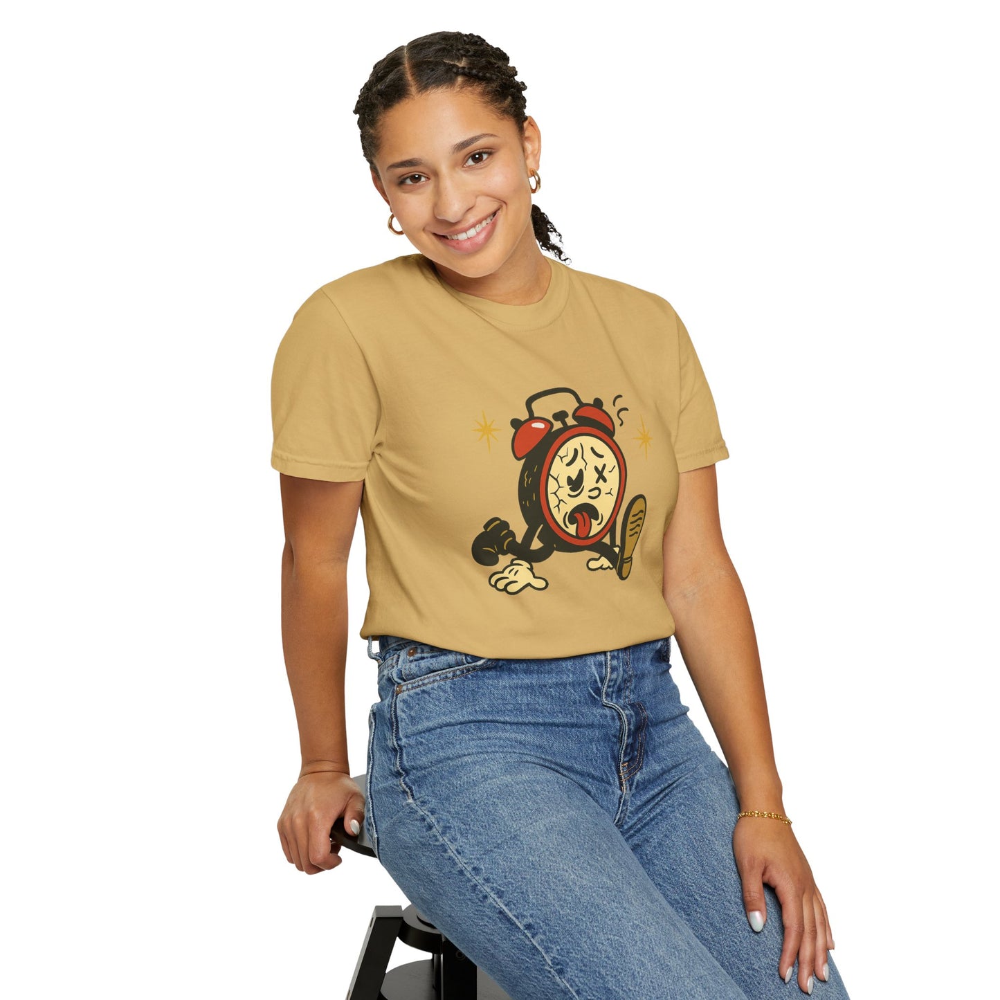 Funny Retro Alarm Clock Graphic T-Shirt, Unisex Humor Tee, Perfect Gift for Lazy Mornings, Casual Wear, Unique Graphic Shirt