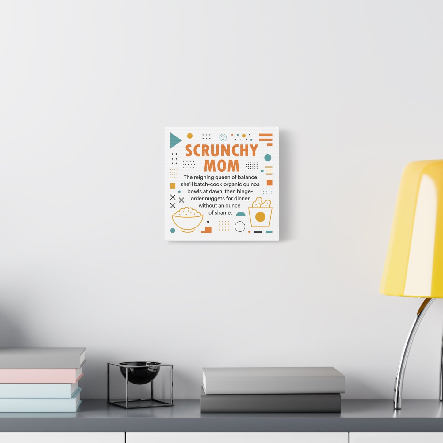 Scrunchy Mom Canvas Art - Fun & Quirky Wall Décor for Mothers