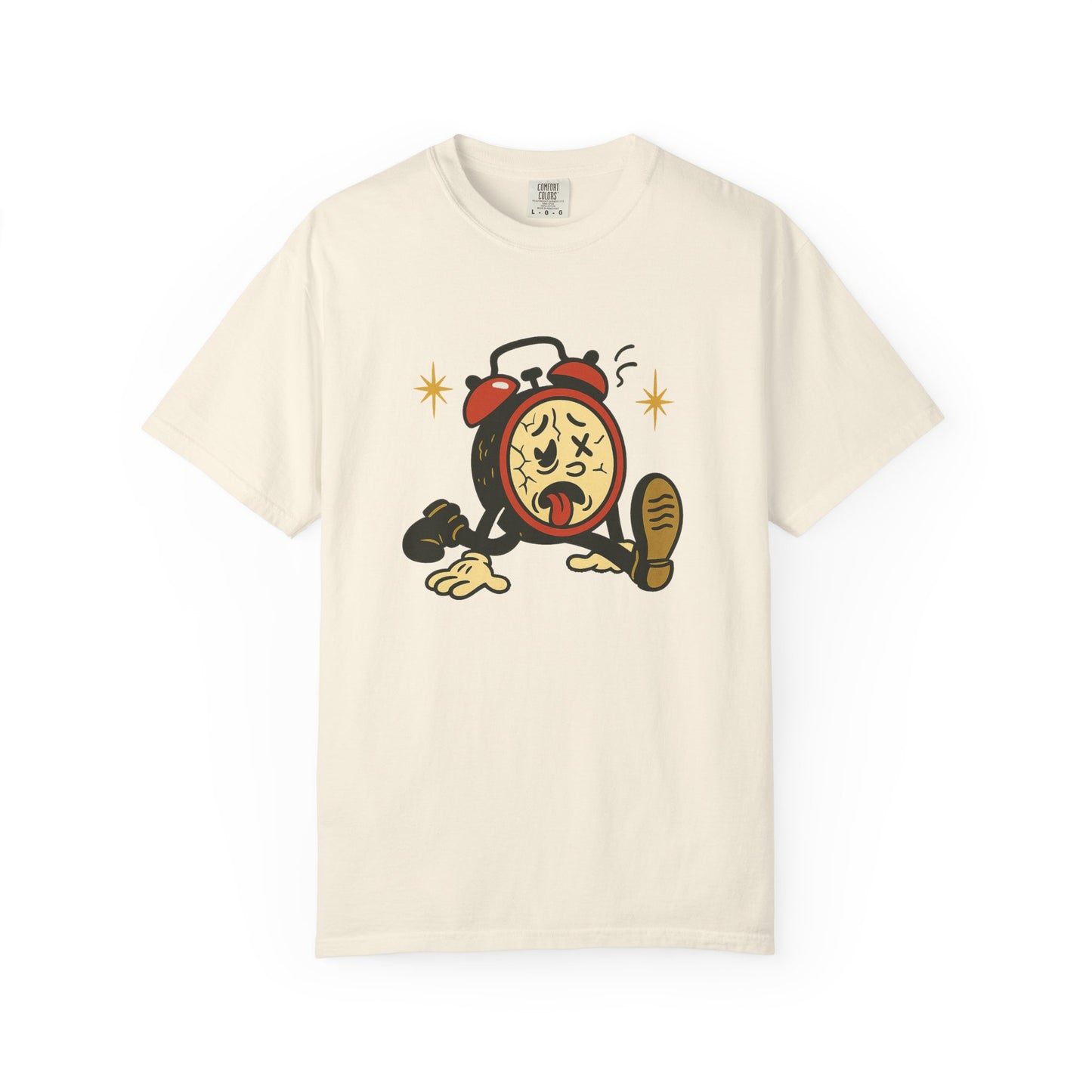 Funny Retro Alarm Clock Graphic T-Shirt, Unisex Humor Tee, Perfect Gift for Lazy Mornings, Casual Wear, Unique Graphic Shirt