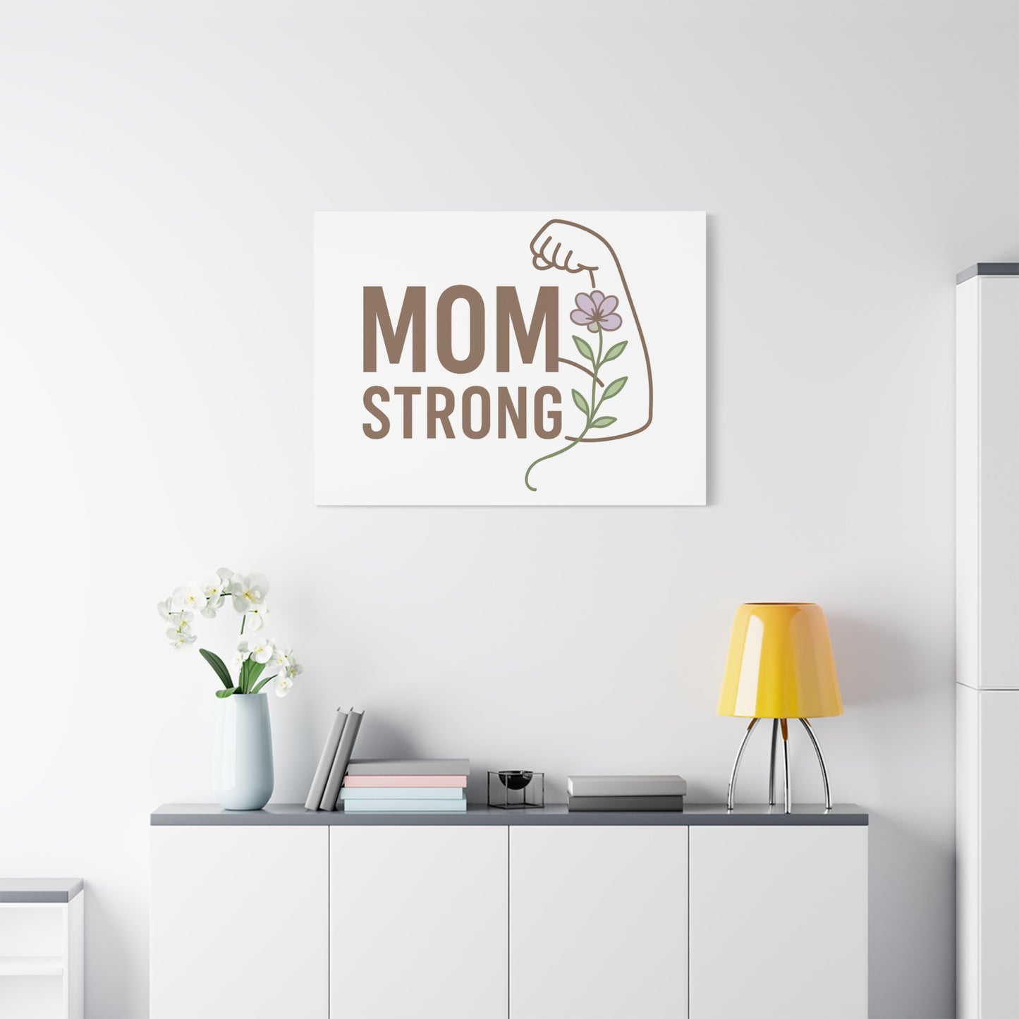 Mom Strong Canvas Art - Motivational Wall Decor for Moms