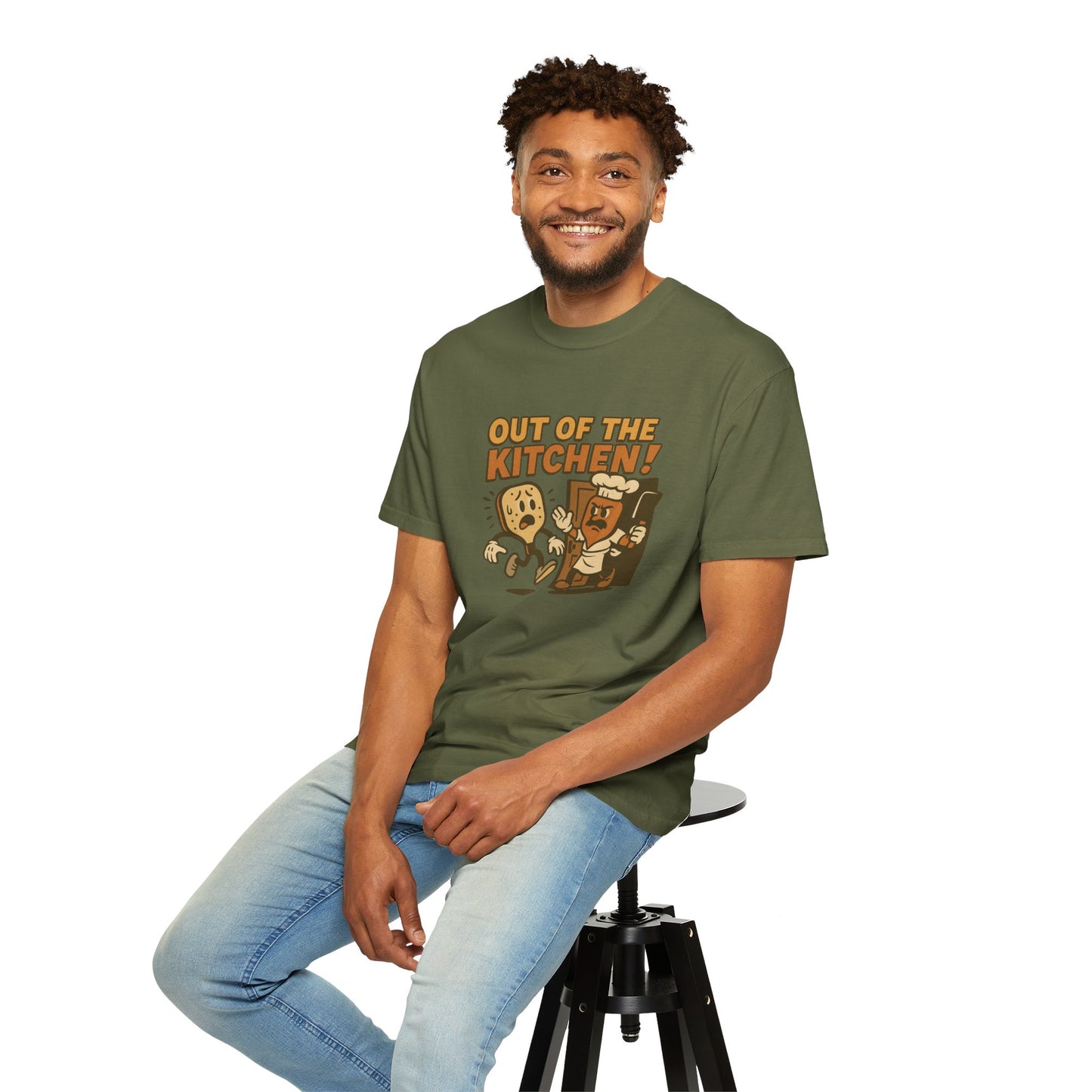 Out of the Kitchen! Funny Pickleball T-Shirt – Retro Cartoon Chef Paddle Design for Players Who Love Pickleball and Laughs