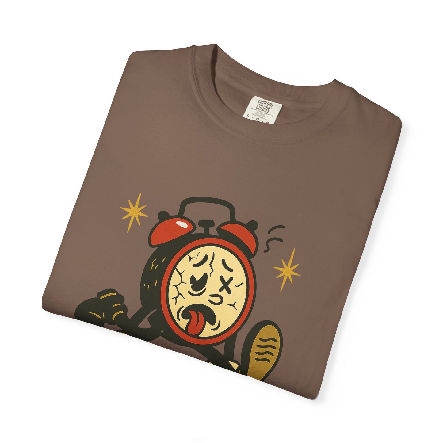 Funny Retro Alarm Clock Graphic T-Shirt, Unisex Humor Tee, Perfect Gift for Lazy Mornings, Casual Wear, Unique Graphic Shirt