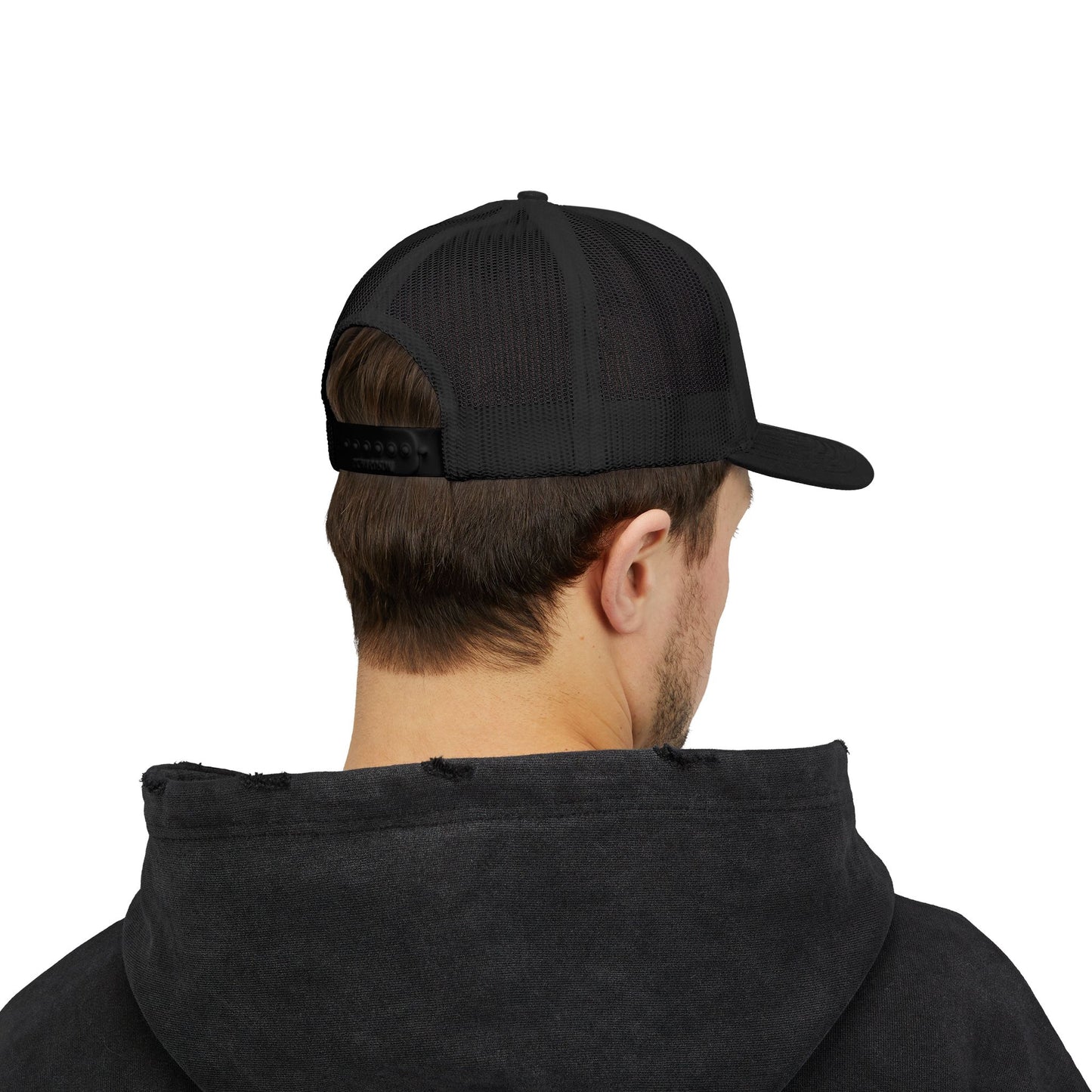 Father Names Line-Up Trucker Hat - Minimalist Black & White Design