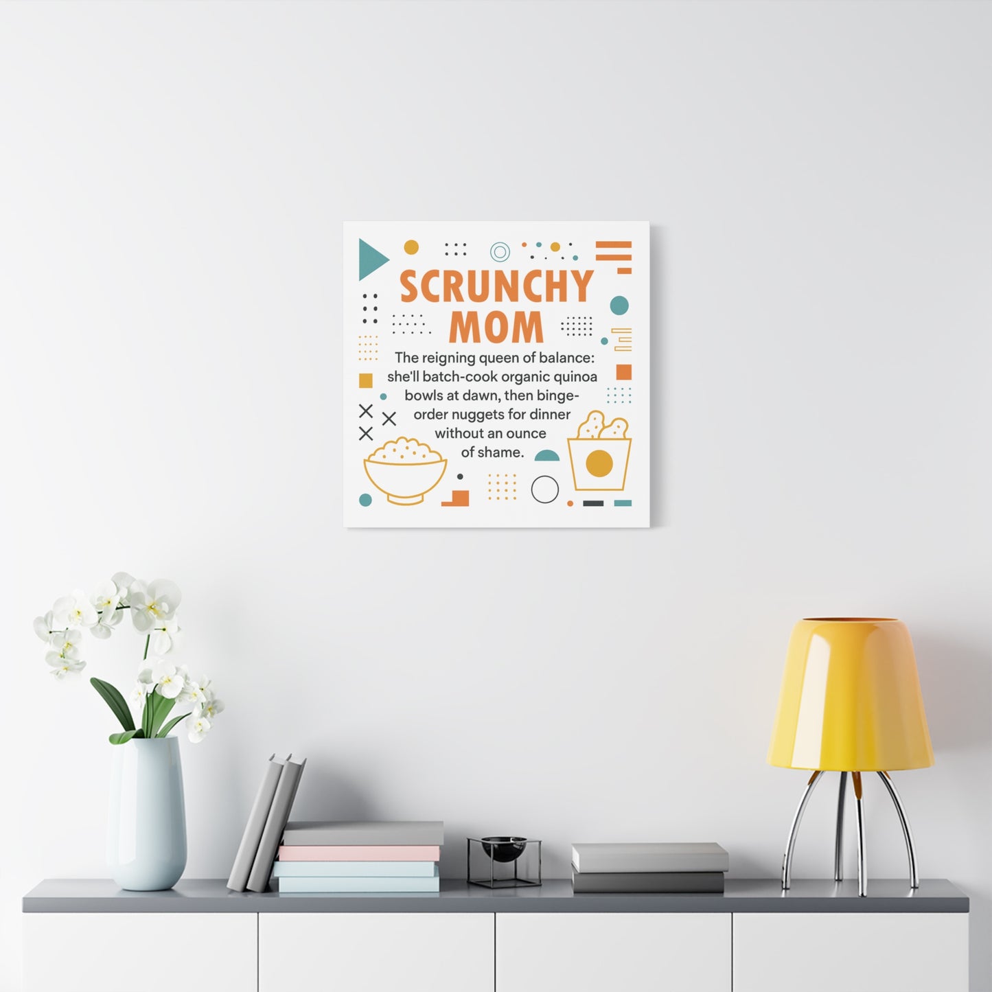 Scrunchy Mom Canvas Art - Fun & Quirky Wall Décor for Mothers