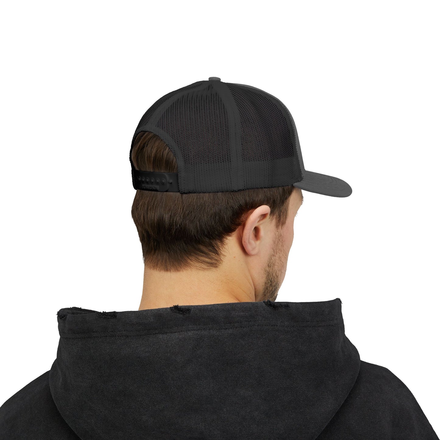 Father Names Line-Up Trucker Hat - Minimalist Black & White Design