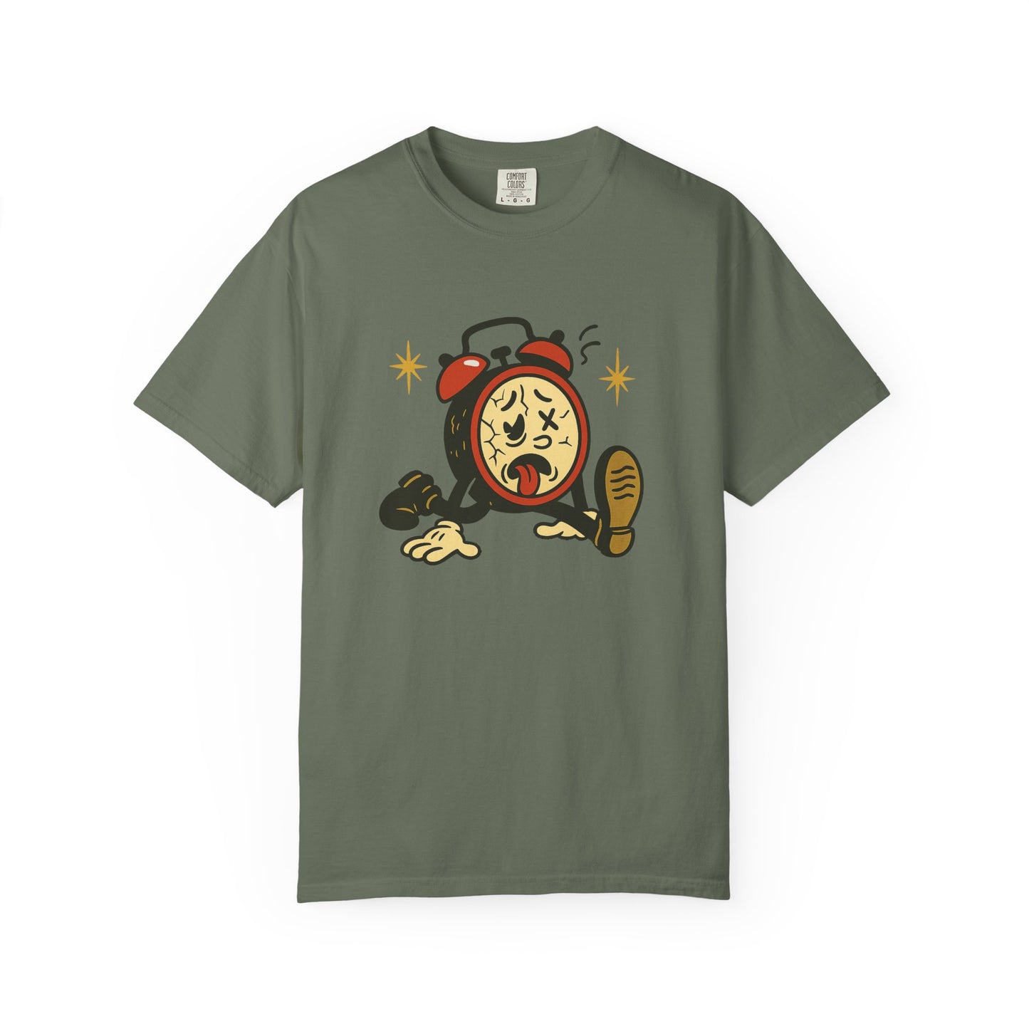 Funny Retro Alarm Clock Graphic T-Shirt, Unisex Humor Tee, Perfect Gift for Lazy Mornings, Casual Wear, Unique Graphic Shirt