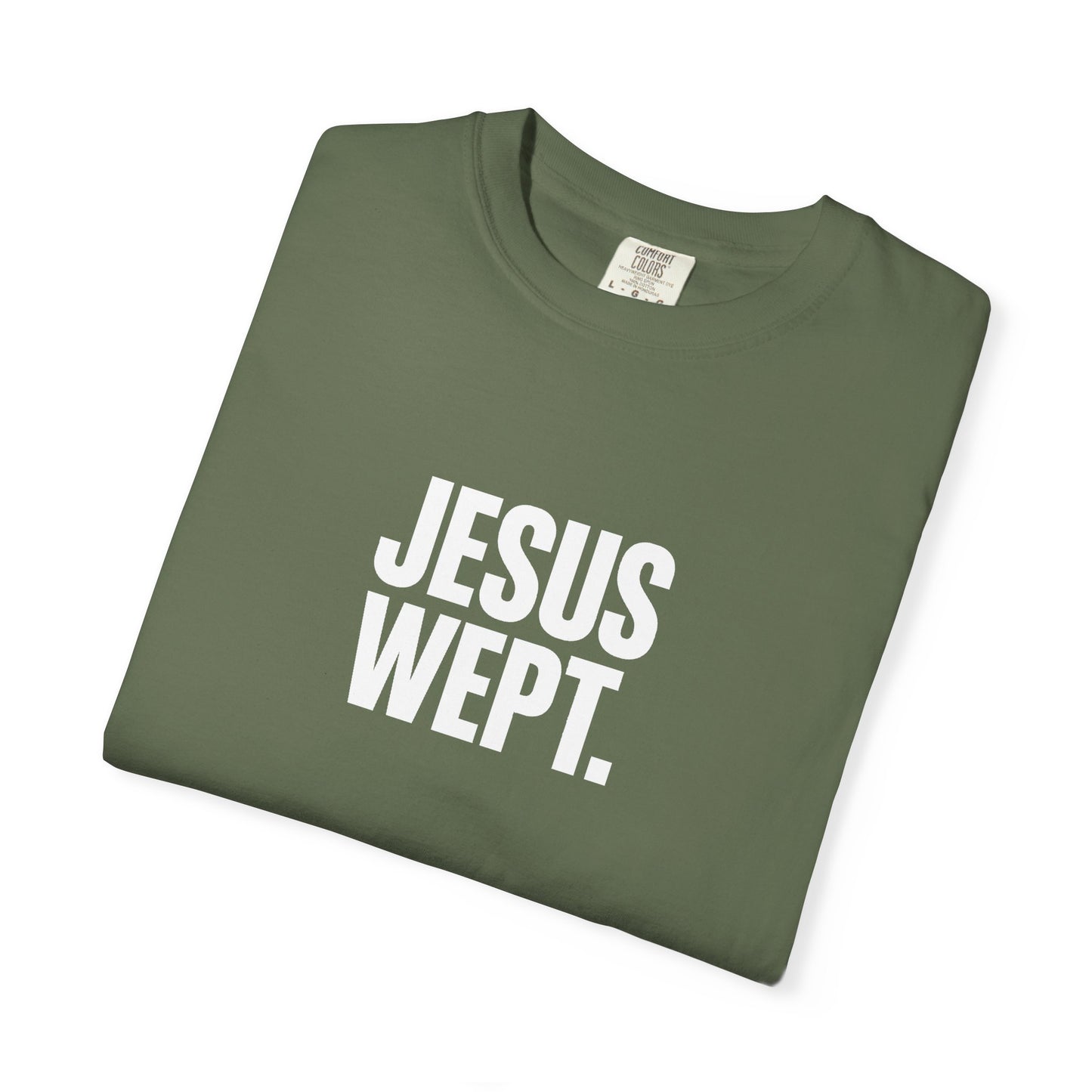"Jesus Wept." Brutalist Bold Typography Unisex T-Shirt — Minimalist Christian Streetwear
