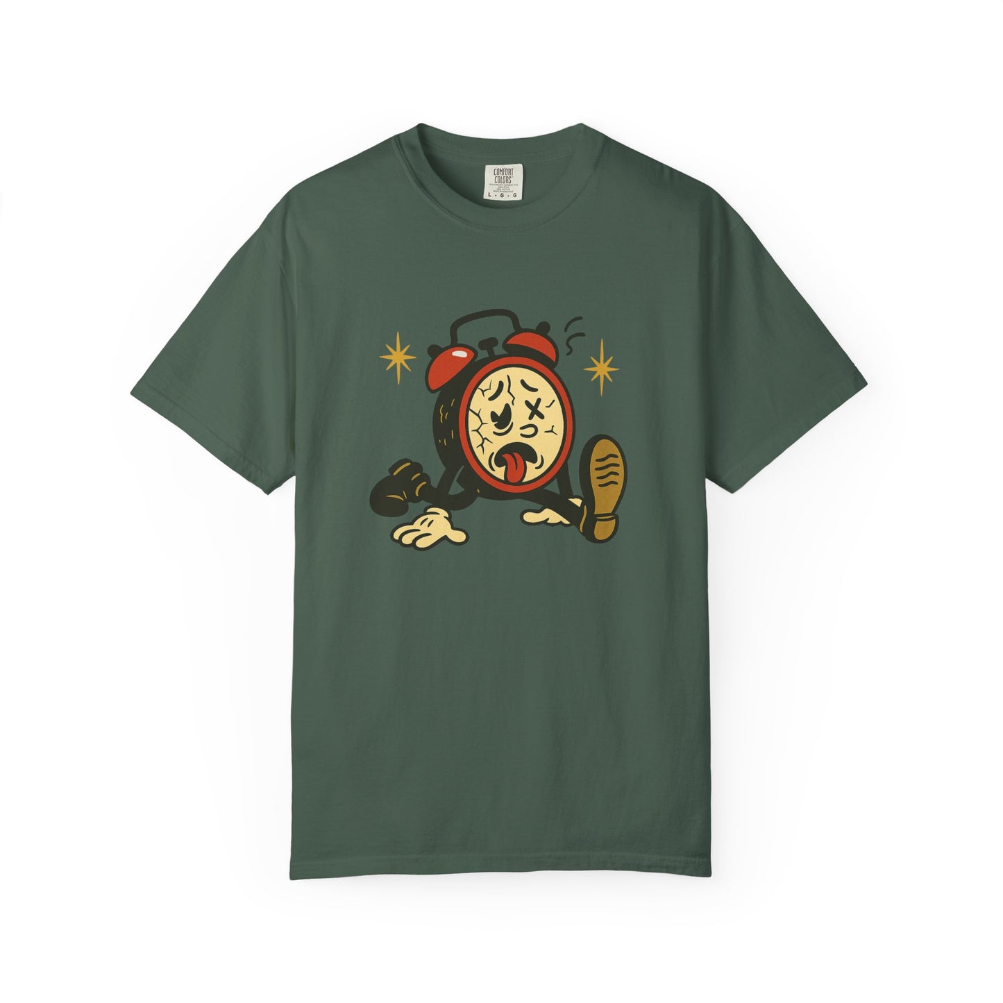 Funny Retro Alarm Clock Graphic T-Shirt, Unisex Humor Tee, Perfect Gift for Lazy Mornings, Casual Wear, Unique Graphic Shirt