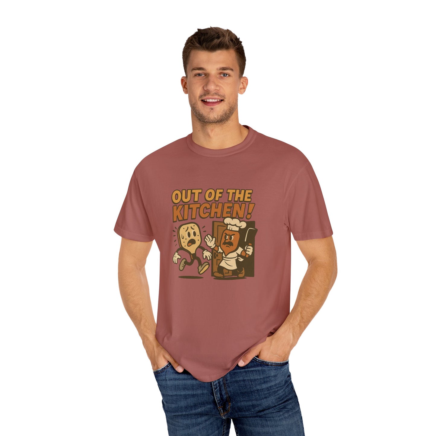 Out of the Kitchen! Funny Pickleball T-Shirt – Retro Cartoon Chef Paddle Design for Players Who Love Pickleball and Laughs