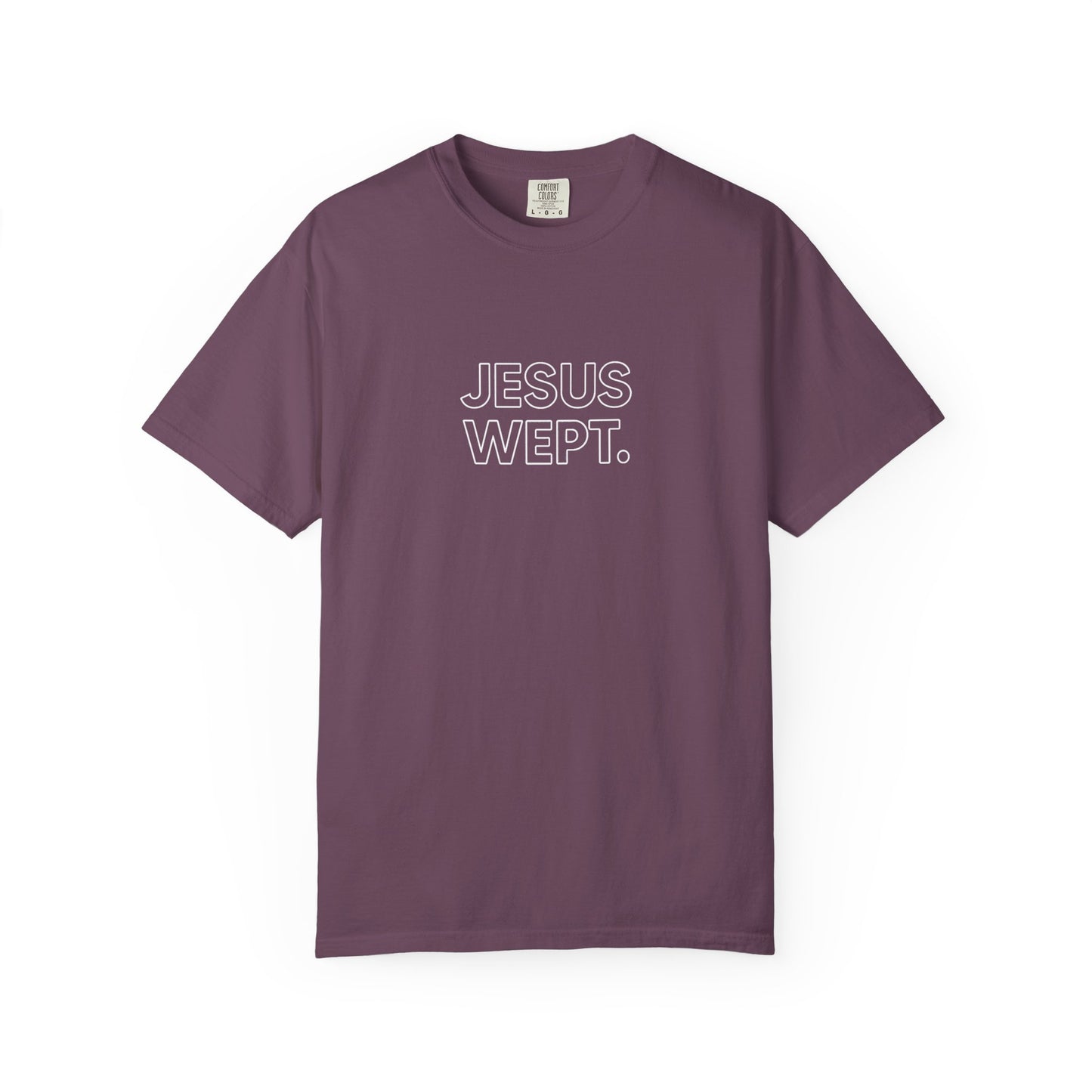"Jesus Wept" Minimalist Outline Unisex T-Shirt — Bold Christian Statement Tee