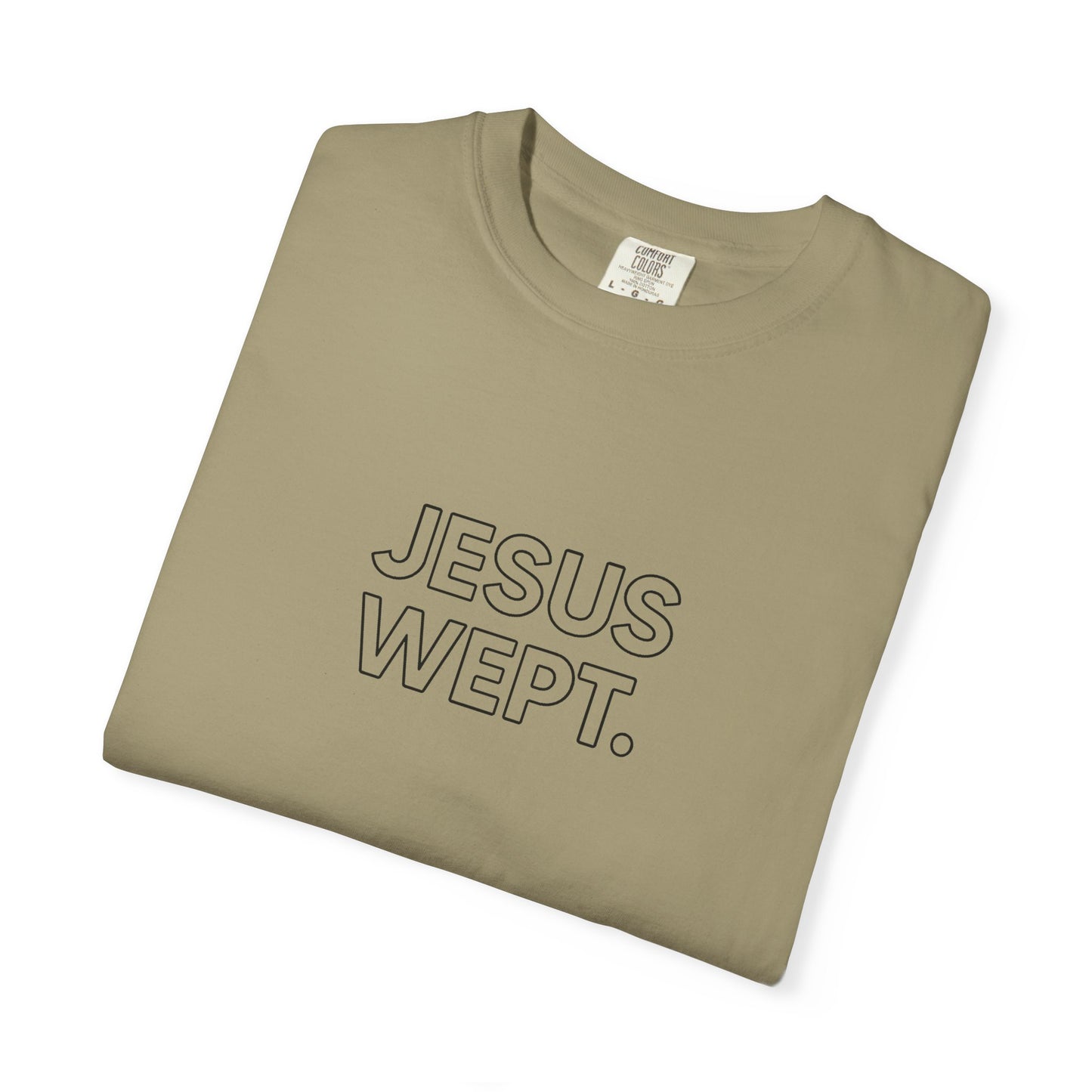 "Jesus Wept" Minimalist Outline Unisex T-Shirt — Bold Christian Statement Tee