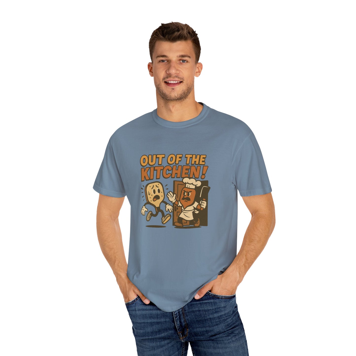 Out of the Kitchen! Funny Pickleball T-Shirt – Retro Cartoon Chef Paddle Design for Players Who Love Pickleball and Laughs