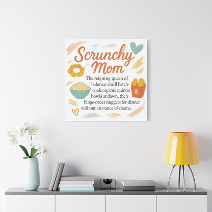 Scrunchy Mom Canvas Art - Fun Wall Decor for Busy Moms