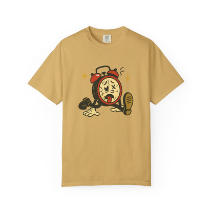 Funny Retro Alarm Clock Graphic T-Shirt, Unisex Humor Tee, Perfect Gift for Lazy Mornings, Casual Wear, Unique Graphic Shirt