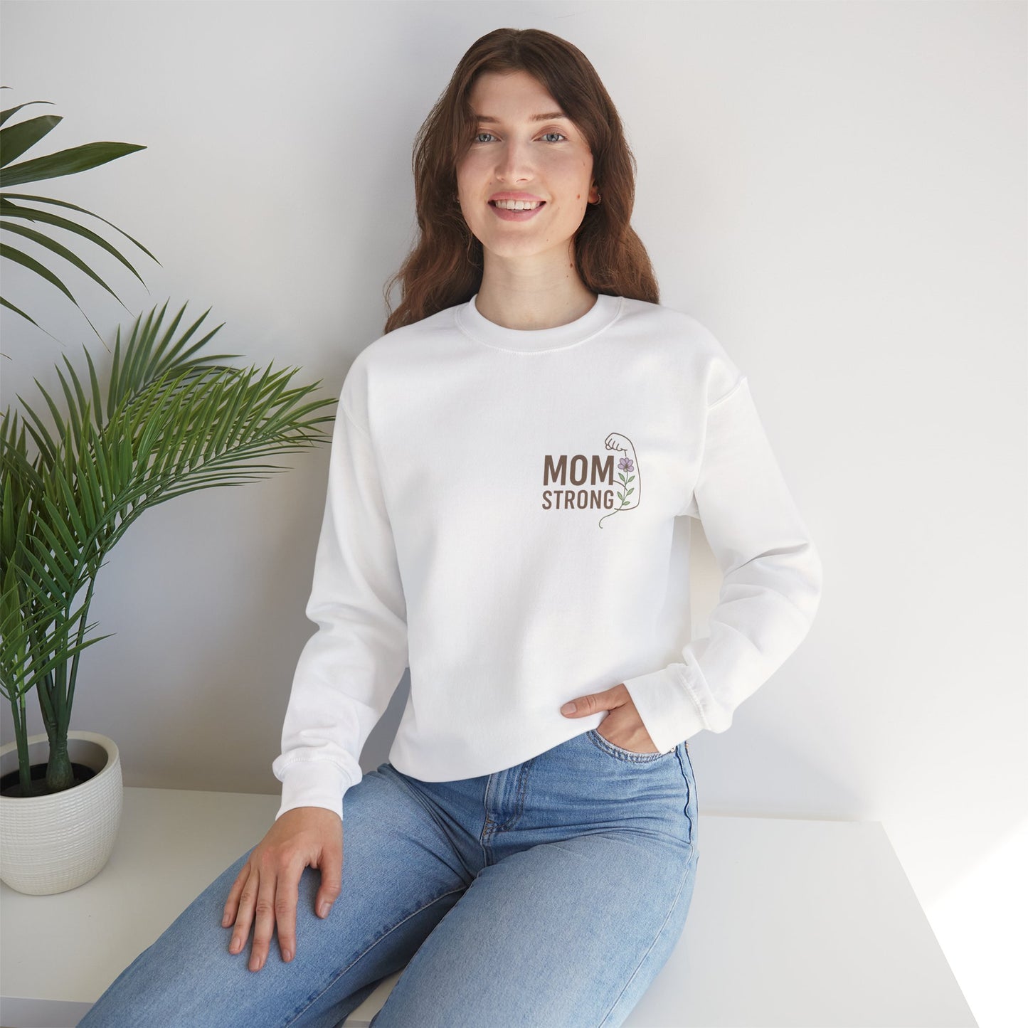 Mom Strong Crewneck Sweatshirt - Unisex Heavy Blend™