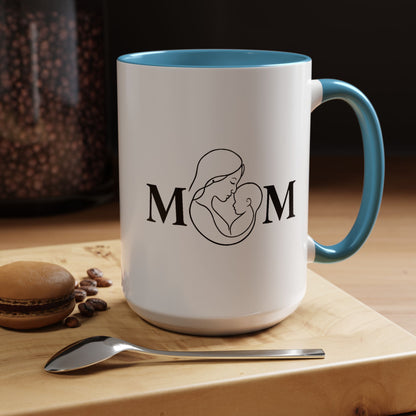 Mom Love Accent Coffee Mug - Perfect Gift for Mother's Day & Special Occasions