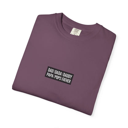 Father Names Line-Up T-Shirt - Minimalist Dad Typography Tee