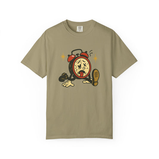 Funny Retro Alarm Clock Graphic T-Shirt, Unisex Humor Tee, Perfect Gift for Lazy Mornings, Casual Wear, Unique Graphic Shirt