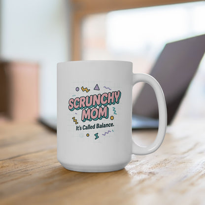 Fun Ceramic Mug - "Scrunchy Mom" Design for Coffee Lovers