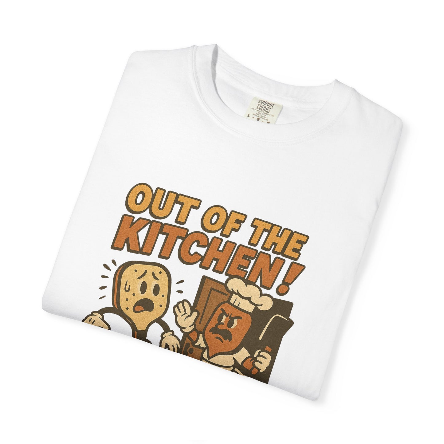 Out of the Kitchen! Funny Pickleball T-Shirt – Retro Cartoon Chef Paddle Design for Players Who Love Pickleball and Laughs