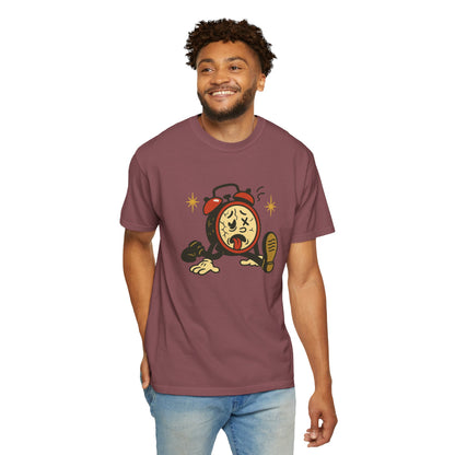 Funny Retro Alarm Clock Graphic T-Shirt, Unisex Humor Tee, Perfect Gift for Lazy Mornings, Casual Wear, Unique Graphic Shirt