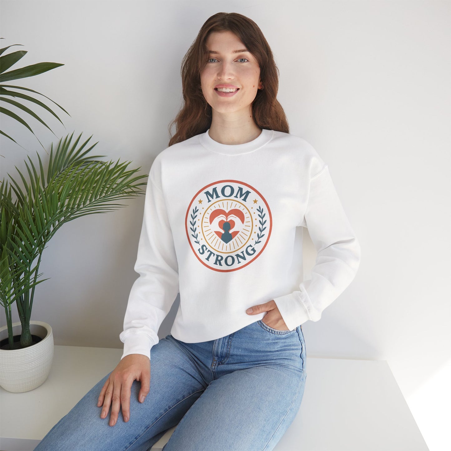 Mom Strong Crewneck Sweatshirt - Unisex Heavy Blend™