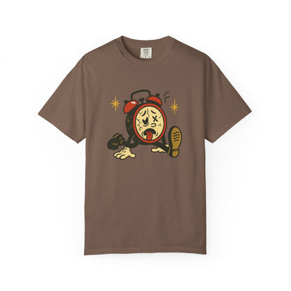 Funny Retro Alarm Clock Graphic T-Shirt, Unisex Humor Tee, Perfect Gift for Lazy Mornings, Casual Wear, Unique Graphic Shirt