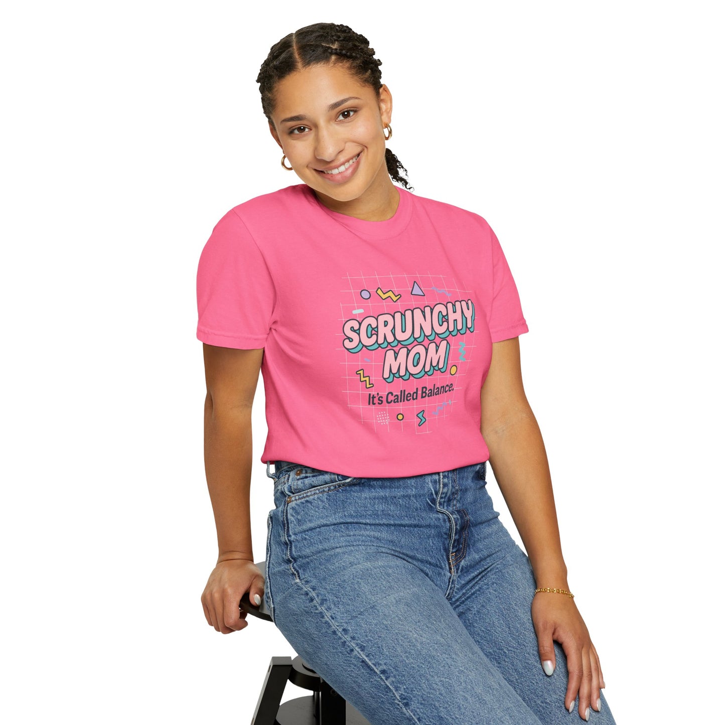Fun Scrunchy Mom T-Shirt - Balance Humor Gift for Moms