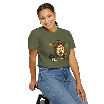 Funny Retro Alarm Clock Graphic T-Shirt, Unisex Humor Tee, Perfect Gift for Lazy Mornings, Casual Wear, Unique Graphic Shirt
