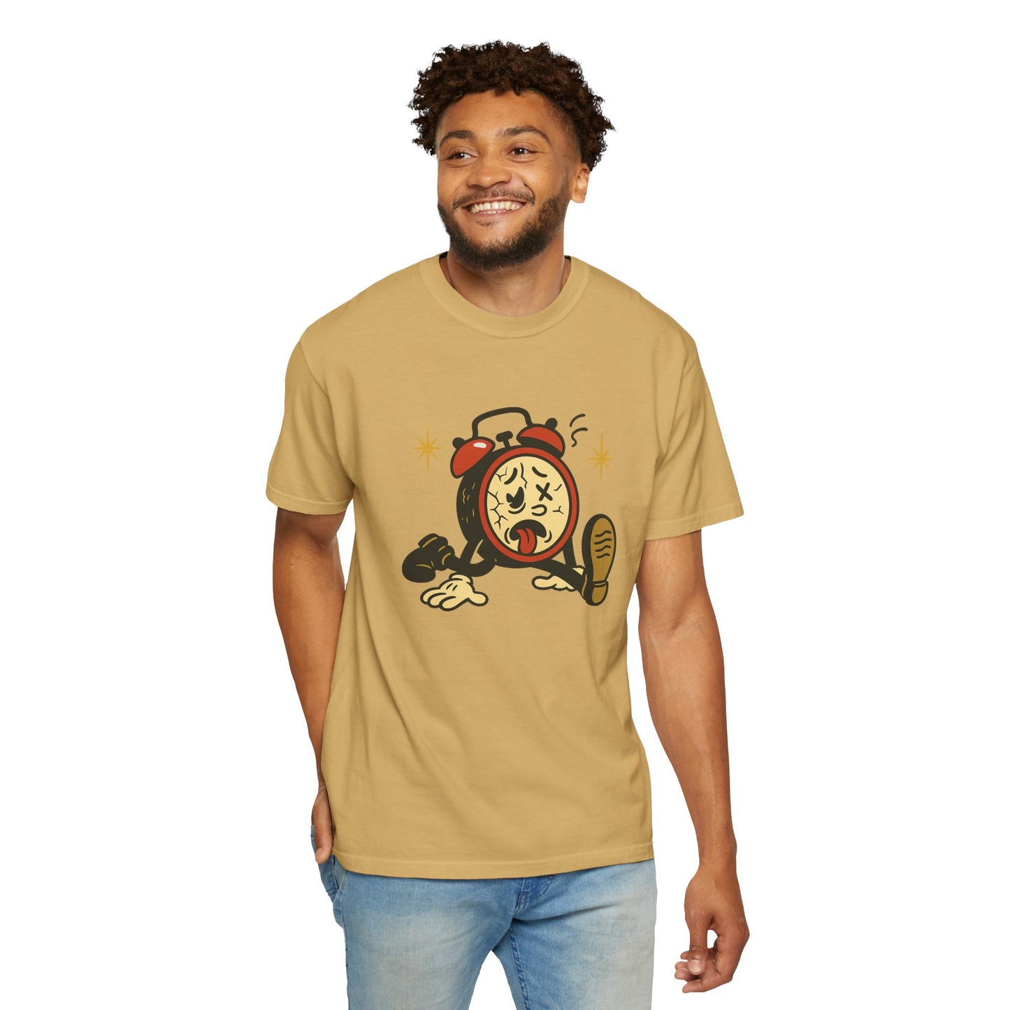 Funny Retro Alarm Clock Graphic T-Shirt, Unisex Humor Tee, Perfect Gift for Lazy Mornings, Casual Wear, Unique Graphic Shirt