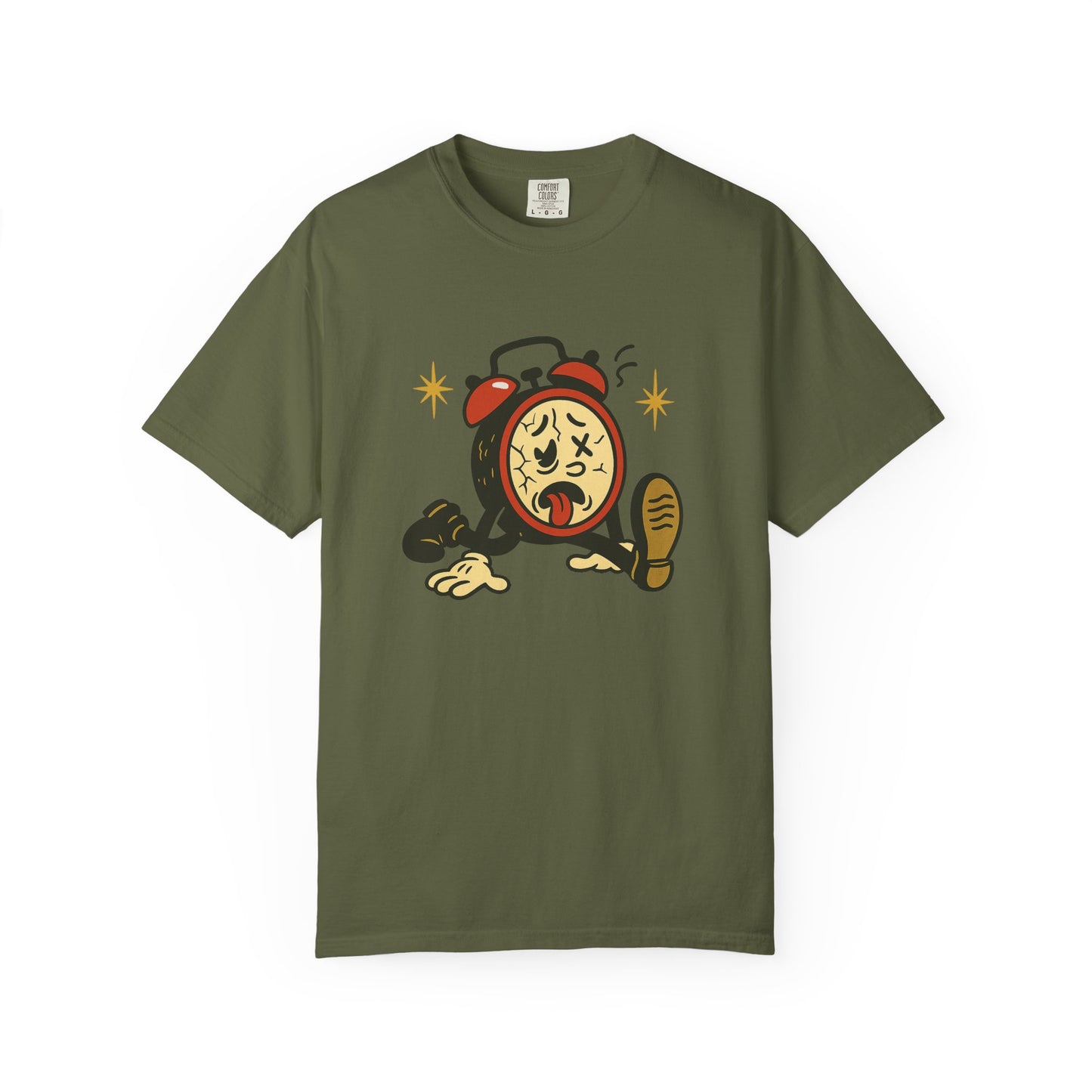 Funny Retro Alarm Clock Graphic T-Shirt, Unisex Humor Tee, Perfect Gift for Lazy Mornings, Casual Wear, Unique Graphic Shirt