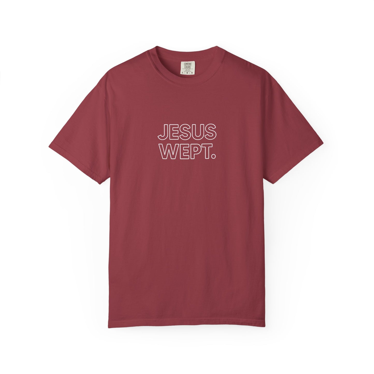 "Jesus Wept" Minimalist Outline Unisex T-Shirt — Bold Christian Statement Tee
