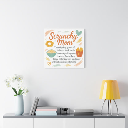 Scrunchy Mom Canvas Art - Fun Wall Decor for Busy Moms