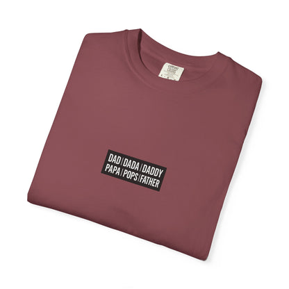 Father Names Line-Up T-Shirt - Minimalist Dad Typography Tee