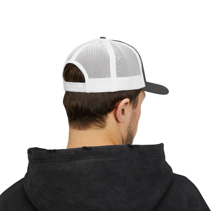 Father Names Line-Up Trucker Hat - Minimalist Black & White Design