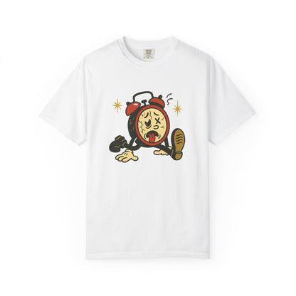 Funny Retro Alarm Clock Graphic T-Shirt, Unisex Humor Tee, Perfect Gift for Lazy Mornings, Casual Wear, Unique Graphic Shirt