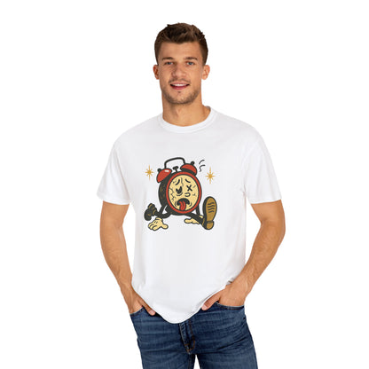Funny Retro Alarm Clock Graphic T-Shirt, Unisex Humor Tee, Perfect Gift for Lazy Mornings, Casual Wear, Unique Graphic Shirt