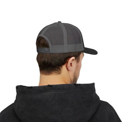Father Names Line-Up Trucker Hat - Minimalist Black & White Design