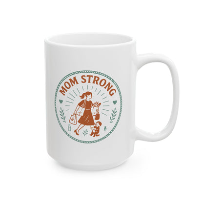Mom Strong Personalized Ceramic Mug - Perfect Gift for Moms!