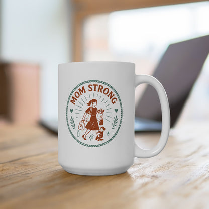 Mom Strong Personalized Ceramic Mug - Perfect Gift for Moms!