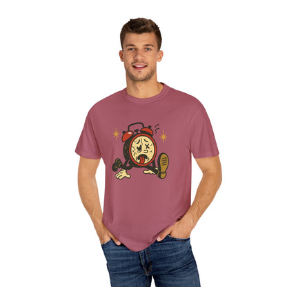 Funny Retro Alarm Clock Graphic T-Shirt, Unisex Humor Tee, Perfect Gift for Lazy Mornings, Casual Wear, Unique Graphic Shirt
