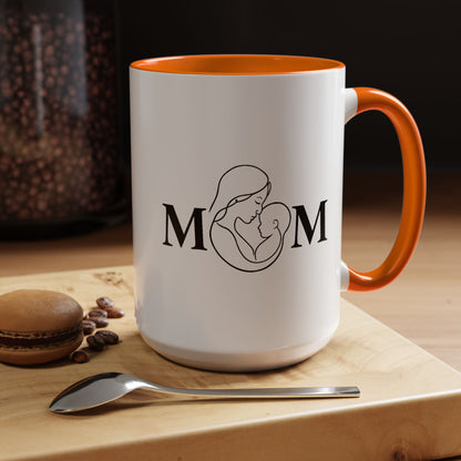 Mom Love Accent Coffee Mug - Perfect Gift for Mother's Day & Special Occasions