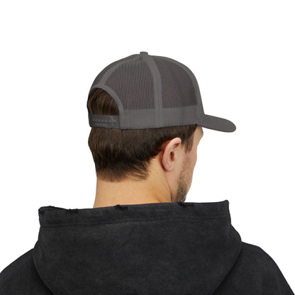 Father Names Line-Up Trucker Hat - Minimalist Black & White Design