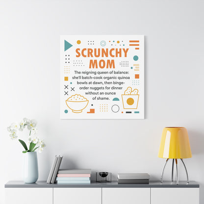 Scrunchy Mom Canvas Art - Fun & Quirky Wall Décor for Mothers