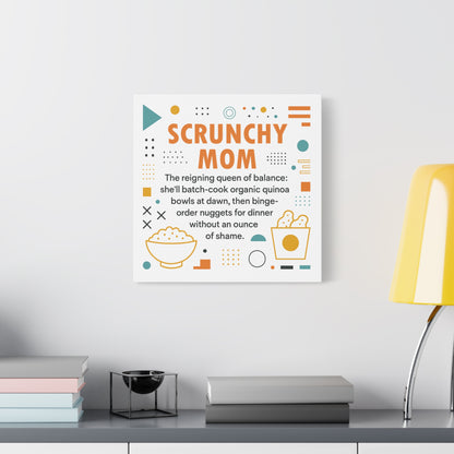 Scrunchy Mom Canvas Art - Fun & Quirky Wall Décor for Mothers